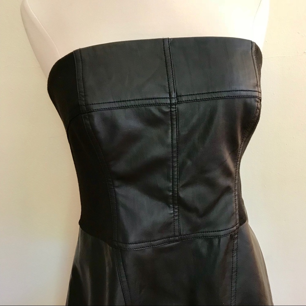 Strapless Rachel Roy Cocktail dress /faux leather